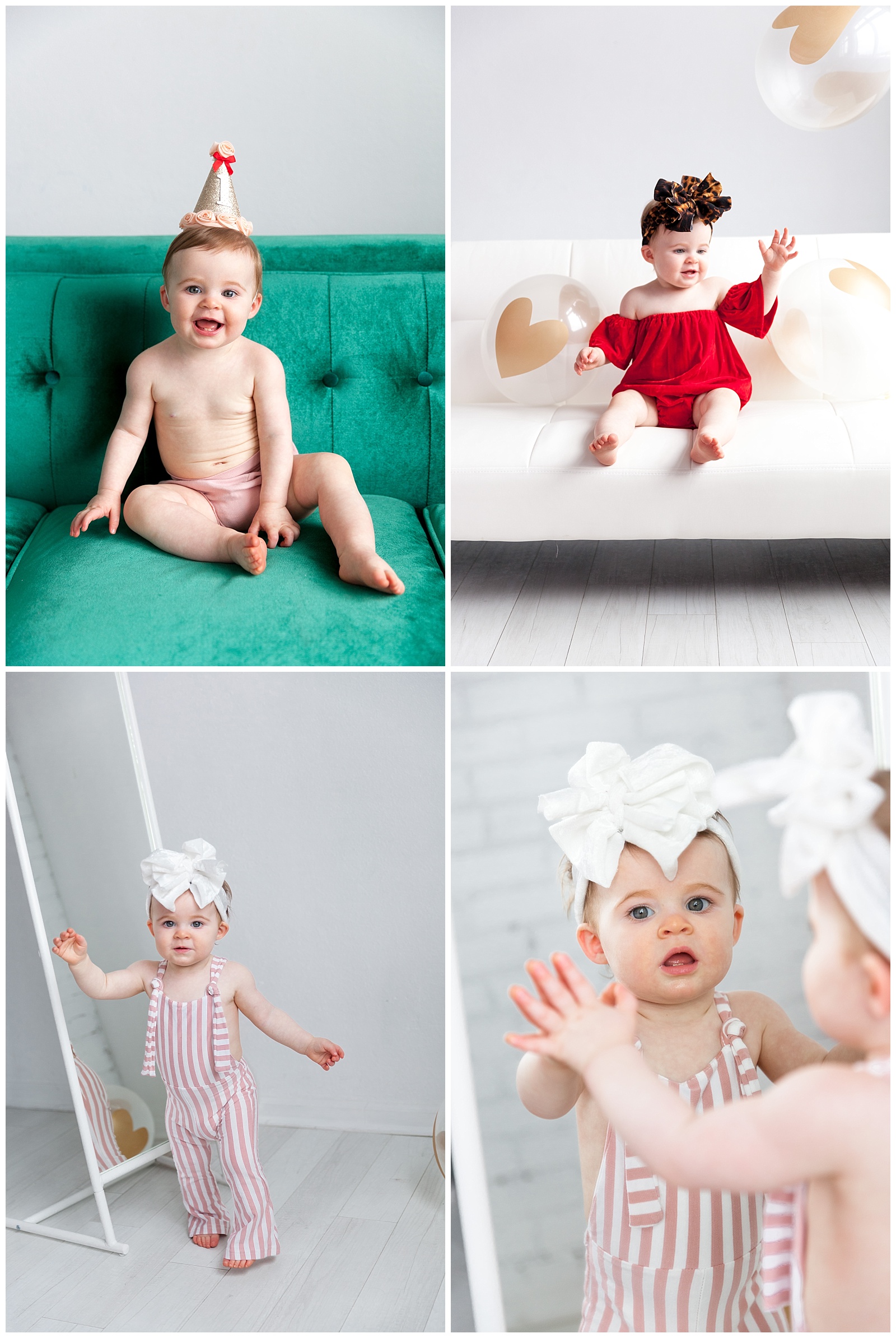 Baby Girl First Birthday photography session with Alyssa Grace Photography at The Lumen Room in Dallas Texas